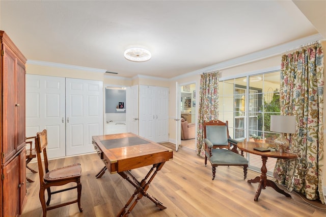 12832 SW 14th Ave, Newberry, FL 32669 - office with crown molding and light wood-style flooring