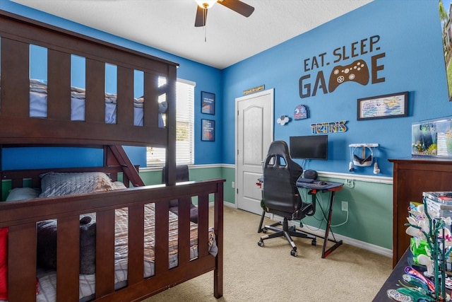 13365 Chesapeake Pl, Spring Hill, FL 34609 - carpeted bedroom with baseboards and a ceiling fan