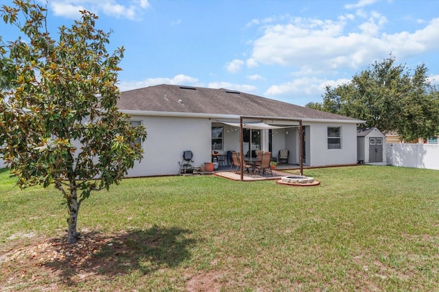 13365 Chesapeake Pl, Spring Hill, FL 34609 - rear view of house featuring a patio, stucco siding, and a shingled roof