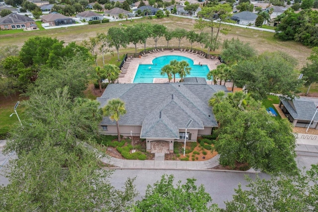 13365 Chesapeake Pl, Spring Hill, FL 34609 - aerial perspective of suburban area featuring a pool