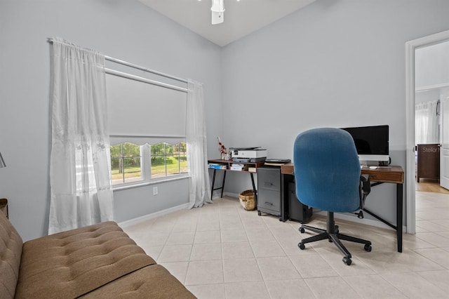 923 SW 85th Way, Gainesville, FL 32607 - tiled home office featuring baseboards