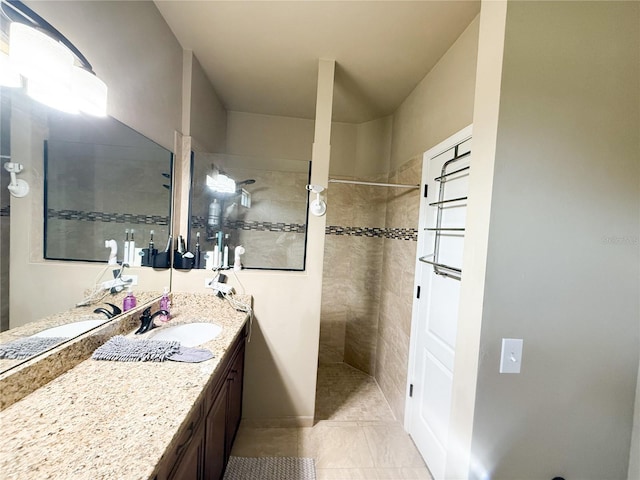 23211 NW 4th Pl, Newberry, FL 32669 - full bath with a walk in shower, vanity, and tile patterned floors