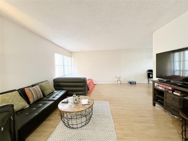 2811 SW Archer Rd Unit T164, Gainesville, FL 32608 - living room featuring light wood finished floors, a textured ceiling, and baseboards