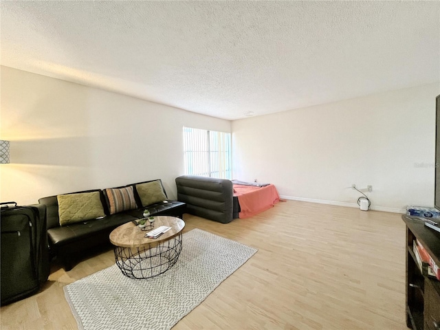 2811 SW Archer Rd Unit T164, Gainesville, FL 32608 - living area with wood finished floors, a textured ceiling, and baseboards