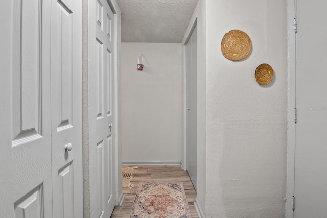 2811 SW Archer Rd Unit O123, Gainesville, FL 32608 - hallway featuring light wood-type flooring and a textured ceiling