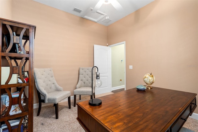 2898 SW 117th Way, Gainesville, FL 32608 - office space featuring light carpet, a ceiling fan, and baseboards