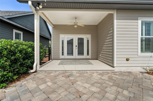 2898 SW 117th Way, Gainesville, FL 32608 - view of exterior entry with french doors and ceiling fan