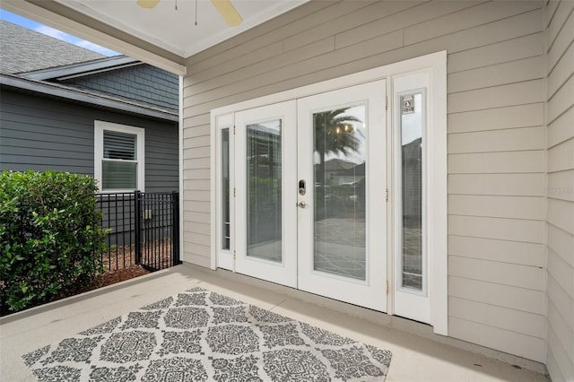 2898 SW 117th Way, Gainesville, FL 32608 - property entrance featuring french doors and a ceiling fan