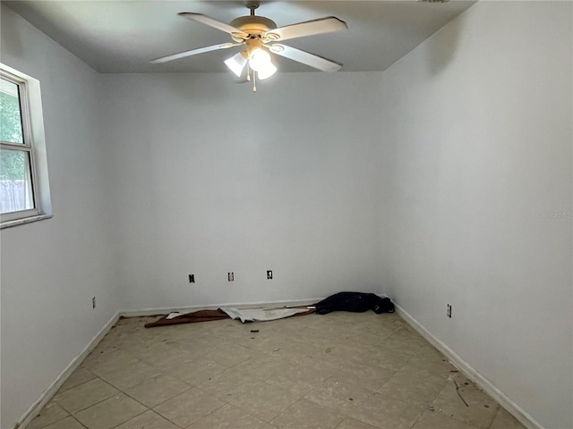 395 SW Grove St, Keystone Heights, FL 32656 - empty room featuring baseboards, a ceiling fan, and light flooring