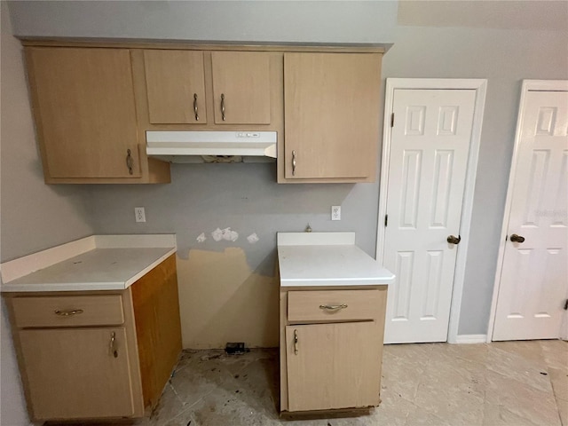 395 SW Grove St, Keystone Heights, FL 32656 - kitchen with under cabinet range hood and light countertops