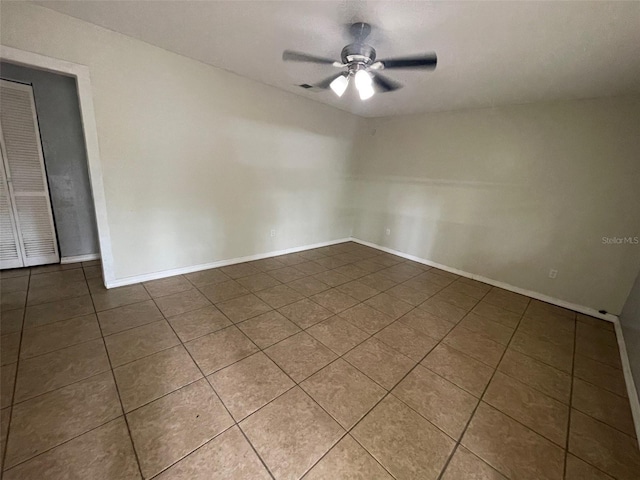 1702 NE 15th Ter, Gainesville, FL 32609 - unfurnished room featuring tile patterned floors, a ceiling fan, and baseboards