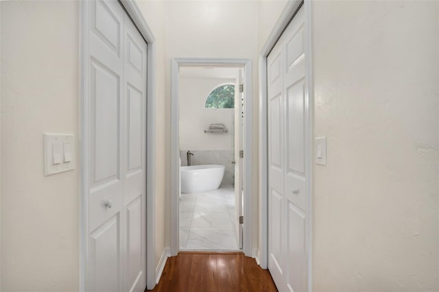 10303 SW 21st Ave, Gainesville, FL 32607 - hall featuring dark wood finished floors