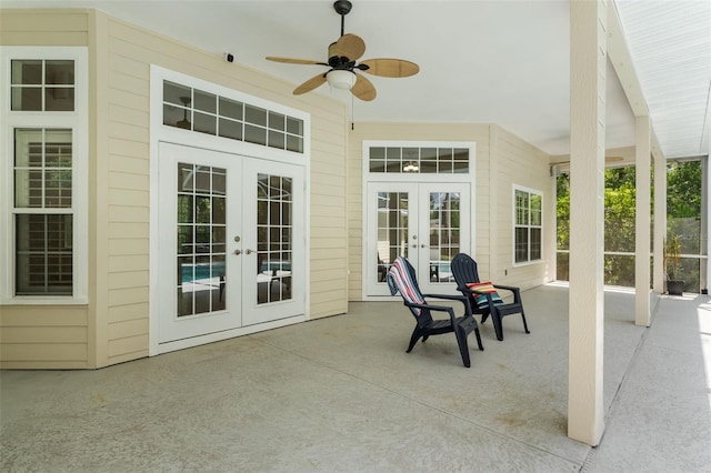 10303 SW 21st Ave, Gainesville, FL 32607 - view of patio with french doors and a ceiling fan