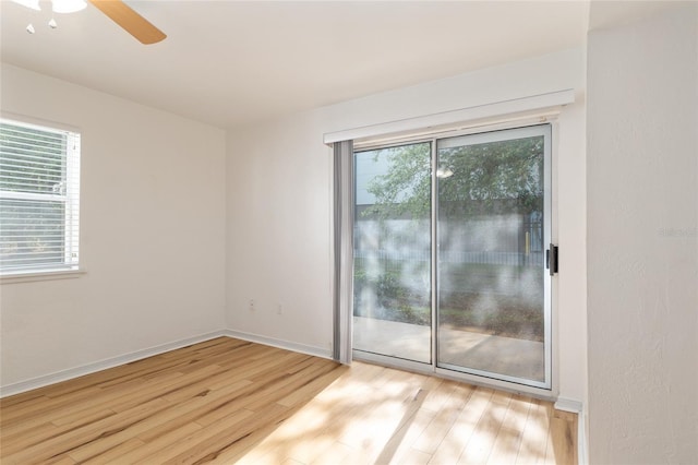 2360 SW Archer Rd Unit 204, Gainesville, FL 32608 - unfurnished room featuring light wood-style floors, ceiling fan, and baseboards