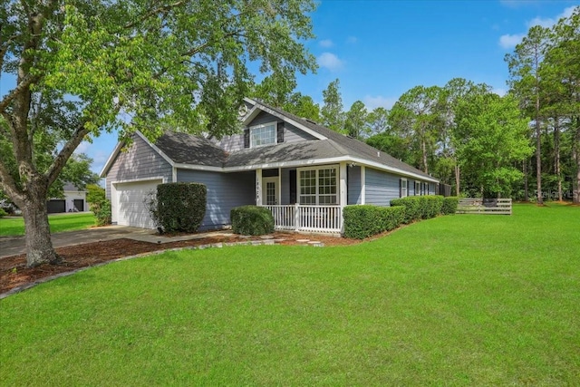 18028 NW 177th Ave, Alachua, FL 32615 - view of front of house featuring a porch, an attached garage, a front yard, and concrete driveway