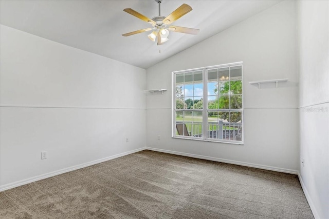 18028 NW 177th Ave, Alachua, FL 32615 - carpeted empty room featuring lofted ceiling, ceiling fan, and baseboards