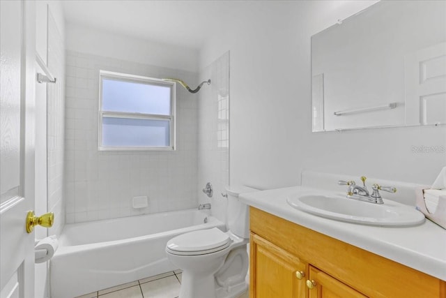 18028 NW 177th Ave, Alachua, FL 32615 - bathroom featuring vanity, toilet, shower / washtub combination, and tile patterned floors