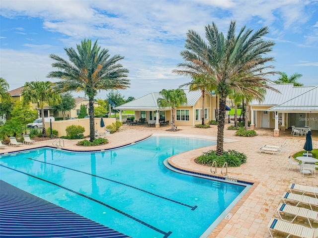 13201 Orca Sound Dr, Riverview, FL 33579 - community pool with a patio