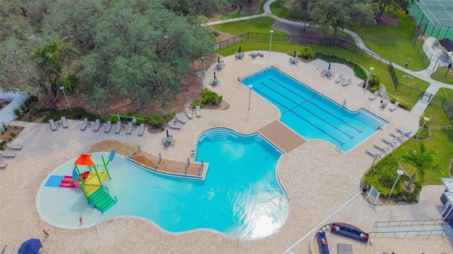 13201 Orca Sound Dr, Riverview, FL 33579 - community pool with a patio