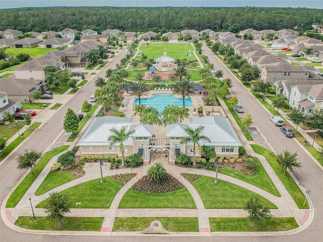 13201 Orca Sound Dr, Riverview, FL 33579 - aerial view of residential area with a pool area