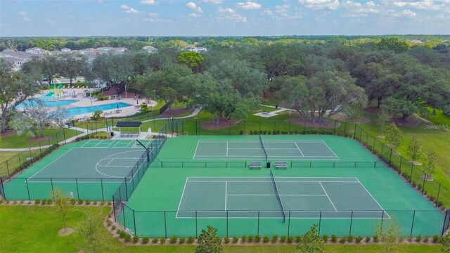 13201 Orca Sound Dr, Riverview, FL 33579 - bird's eye view of a pool