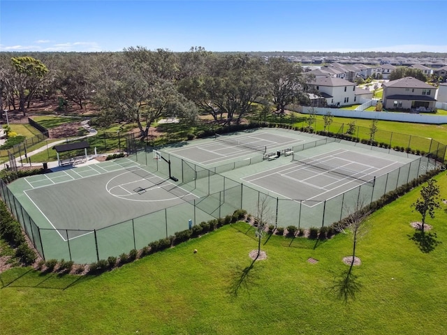 13201 Orca Sound Dr, Riverview, FL 33579 - view of tennis court with a residential view