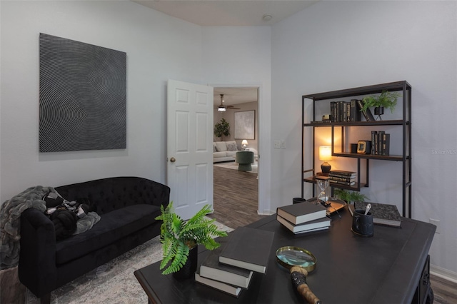2072 SW 66th Dr, Gainesville, FL 32607 - home office with wood finished floors and baseboards