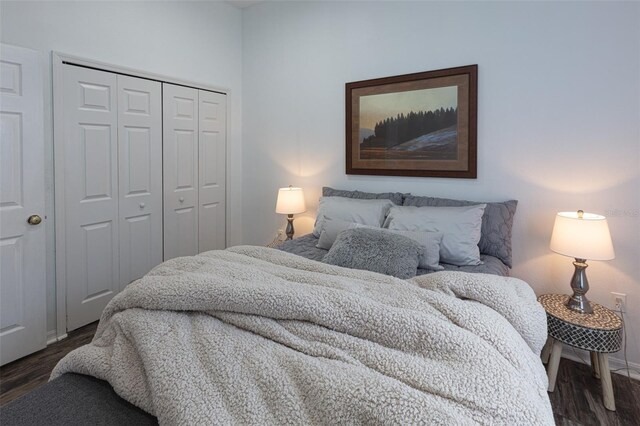 2072 SW 66th Dr, Gainesville, FL 32607 - bedroom featuring dark wood-style flooring and a closet