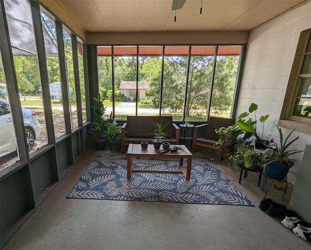 14230 SW 167th St, Archer, FL 32618 - sunroom with ceiling fan and an outdoor hangout area