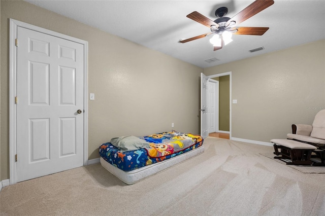1827 SW Shiloh St, Fort White, FL 32038 - bedroom featuring carpet floors, baseboards, and a ceiling fan