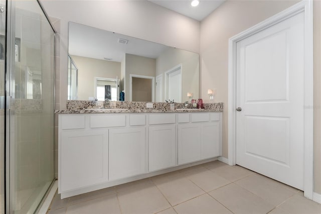 8123 SW 57th Ct, Ocala, FL 34476 - full bathroom with double vanity and a stall shower