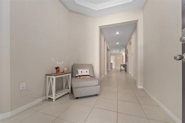 8123 SW 57th Ct, Ocala, FL 34476 - hall with light tile patterned floors, baseboards, and recessed lighting