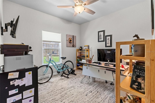 14214 NW 154th Pl, Alachua, FL 32615 - home office featuring ceiling fan and baseboards
