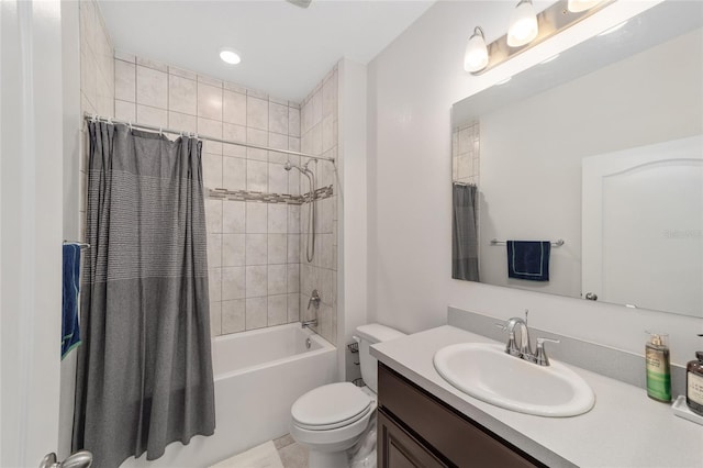 5604 SW 215th Ter, Newberry, FL 32669 - bathroom featuring vanity and shower / bathtub combination with curtain
