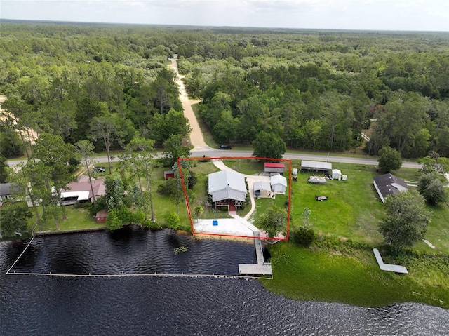 131 Ida Blvd, Interlachen, FL 32148 - view of property location featuring a heavily wooded area, property parcel outlined, and a large body of water