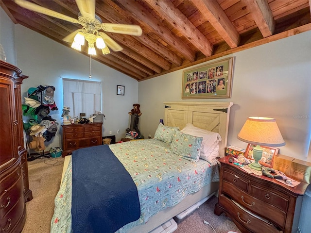 131 Ida Blvd, Interlachen, FL 32148 - bedroom with carpet flooring, wood ceiling, and a ceiling fan