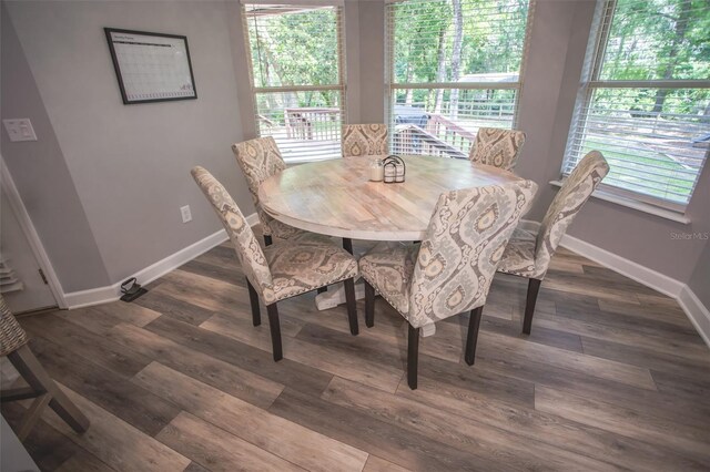 2361 Sandy Run Dr N, Middleburg, FL 32068 - dining space with healthy amount of natural light and dark wood-style floors