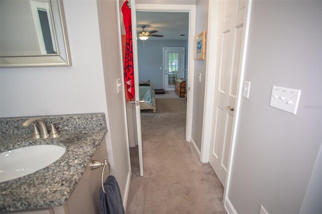 2361 Sandy Run Dr N, Middleburg, FL 32068 - bathroom with ceiling fan and vanity