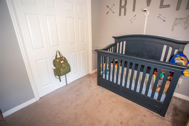 2361 Sandy Run Dr N, Middleburg, FL 32068 - bedroom with carpet flooring, a crib, and a closet