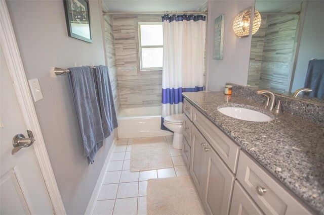 2361 Sandy Run Dr N, Middleburg, FL 32068 - bathroom featuring tile patterned flooring, vanity, and shower / bathtub combination with curtain