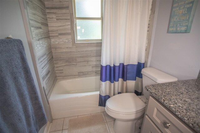 2361 Sandy Run Dr N, Middleburg, FL 32068 - full bathroom featuring vanity, shower / bathtub combination with curtain, and tile patterned floors