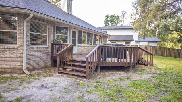 2361 Sandy Run Dr N, Middleburg, FL 32068 - deck featuring a sunroom