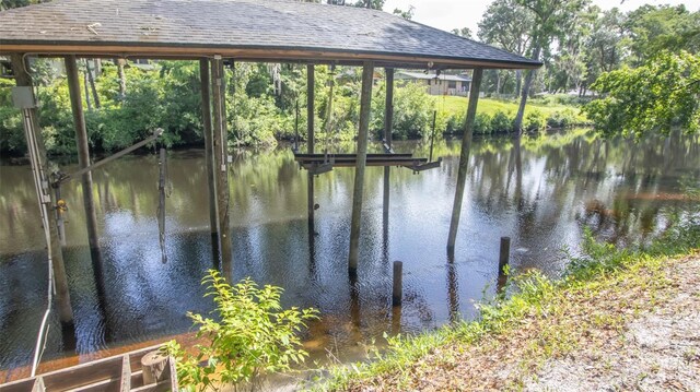 2361 Sandy Run Dr N, Middleburg, FL 32068 - water view with a boat dock and boat lift