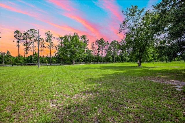 14727 SW 92nd St, Lake Butler, FL 32054 - yard at dusk featuring view of wooded area