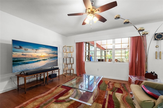 2809 SW 81st St, Gainesville, FL 32608 - living area with wood finished floors and ceiling fan