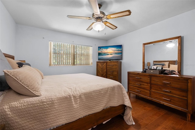 2809 SW 81st St, Gainesville, FL 32608 - bedroom with dark wood-style flooring and ceiling fan