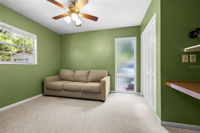 2809 SW 81st St, Gainesville, FL 32608 - sitting room with carpet and a ceiling fan