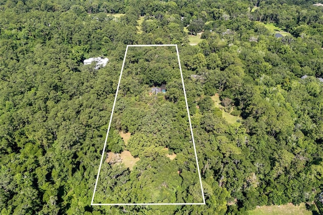 2809 SW 81st St, Gainesville, FL 32608 - aerial overview of property's location with property parcel outlined and a heavily wooded area