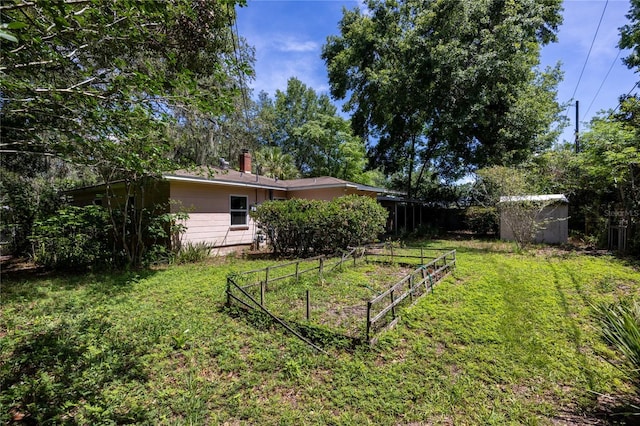 1814 NE 7th St, Gainesville, FL 32609 - view of yard featuring a vegetable garden and a shed