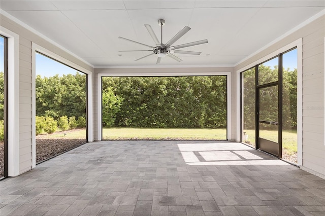 11890 SW 33rd Ln, Gainesville, FL 32608 - unfurnished sunroom featuring ceiling fan